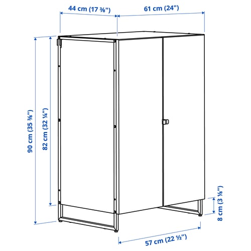 Illustration with measurements for the product: JOSTEIN.