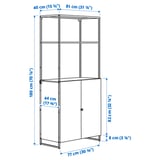 JOSTEIN Shelving unit with doors, in/outdoor/white, 81x44x180 cm