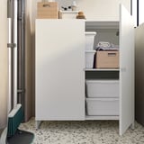 JOSTEIN Shelving unit with doors, in/outdoor/white, 81x44x90 cm