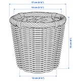 KAKTUSFIKON Plant pot, rattan, 12 cm