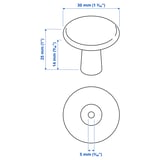 KALERUM Knob, stainless steel colour, 30 mm
