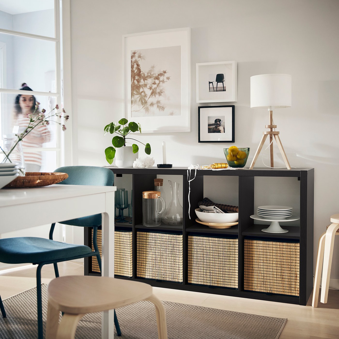 KALLAX shelving unit, black-brown, 77x147 cm - IKEA