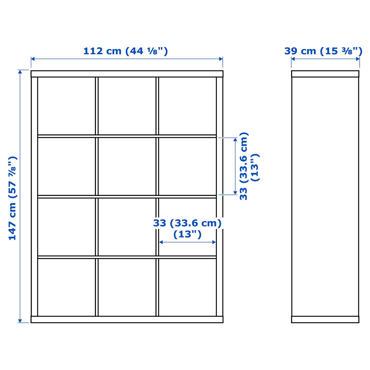 Kallax Shelving Unit White 112x147 Cm Ikea