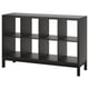 KALLAX Shelving unit with underframe, black-brown/black, 147x94 cm