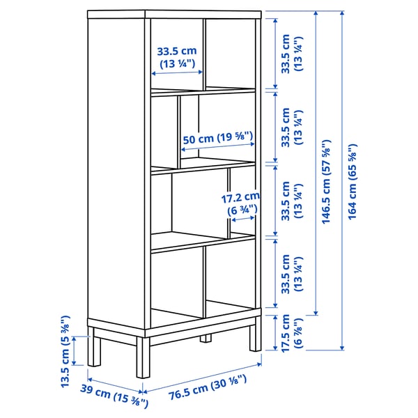 KALLAX Shelving unit with underframe, brown-red/black, 77x39x164 cm