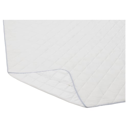 KLEINIA white mattress protector, made of polyester and nylon, rectangular shape with elastic edges for secure fit.