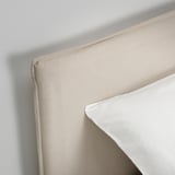 KLEPPSTAD Bed frame, white/Vissle beige, 150x200 cm