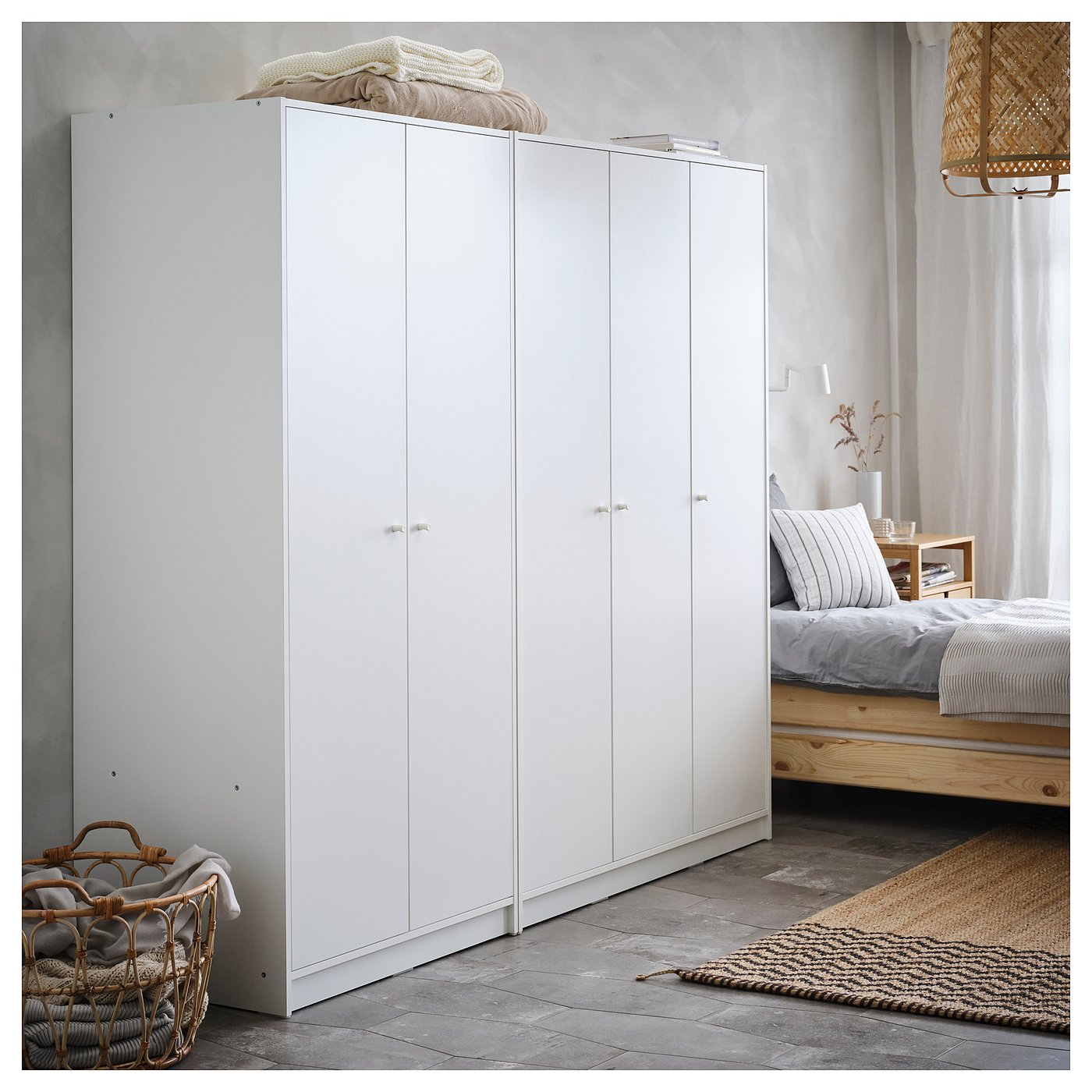 KLEPPSTAD wardrobe with 3 doors, white, 117x55x176 cm - IKEA