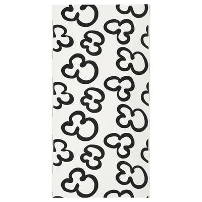 KLIPPBRÄCKA Pre-cut fabric, white/black, 150x300 cm