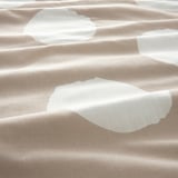 KLYNNETÅG Duvet cover and 2 pillowcases, beige/white/dotted, 240x220/50x80 cm