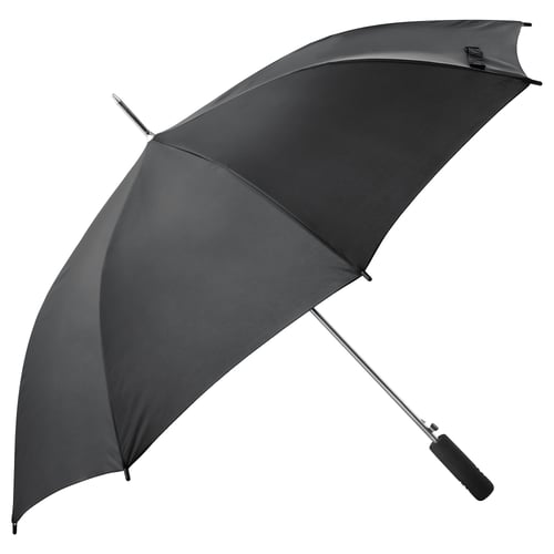 KNALLA black umbrella, automatic open, sturdy, windproof, recycled polyester.