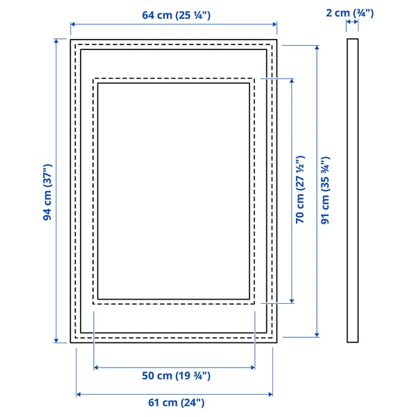 KNOPPÄNG Frame, black, 61x91 cm