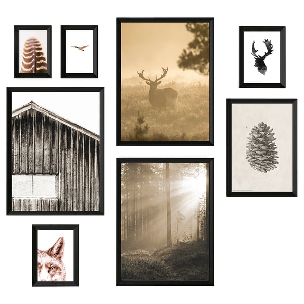 Knoppang Frame With Poster Set Of 8 In The Woods Ikea