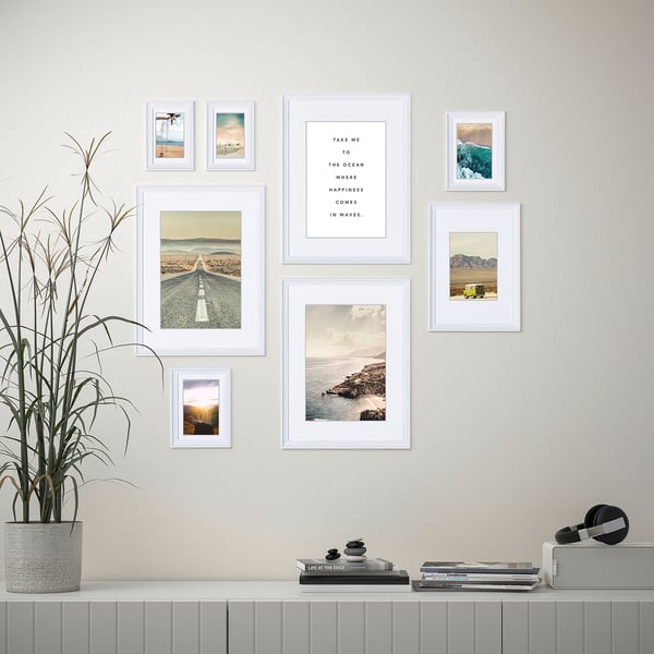 KNOPPÄNG Frame with poster, set of 8, Ocean happiness