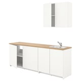 KNOXHULT Kitchen, white, 204x61x220 cm