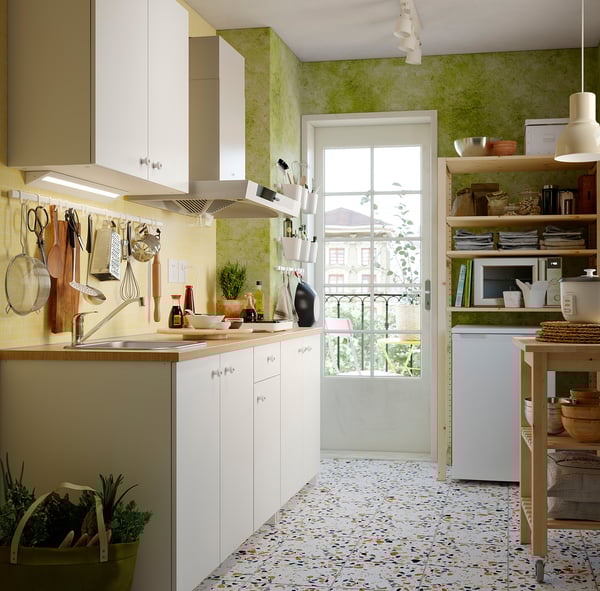 KNOXHULT Kitchen, white, 200x61 cm