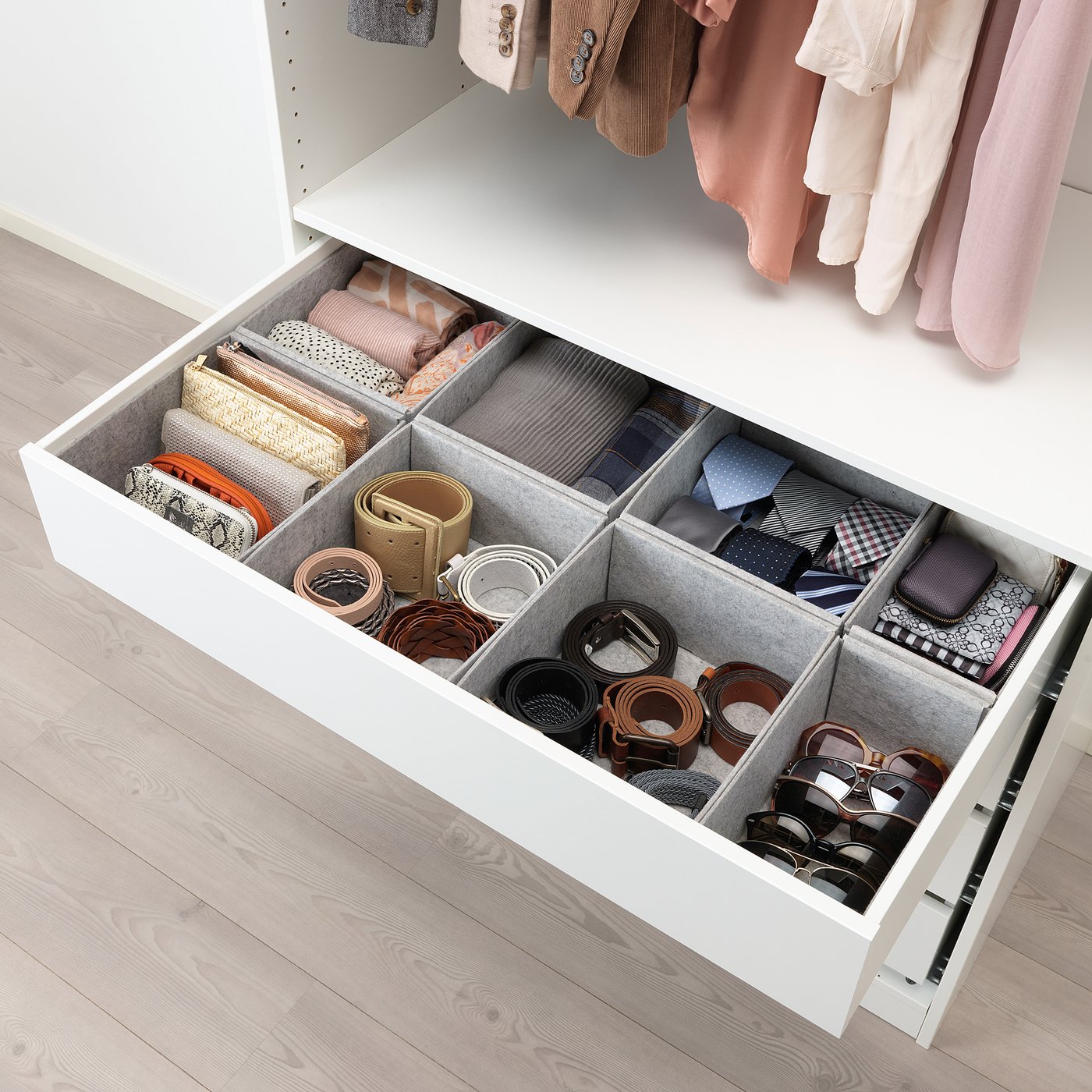 その他 IKEA PAX KOMPLEMEXT KOMPLEMENT box, set of 8, light grey, 90x54 cm - IKEA