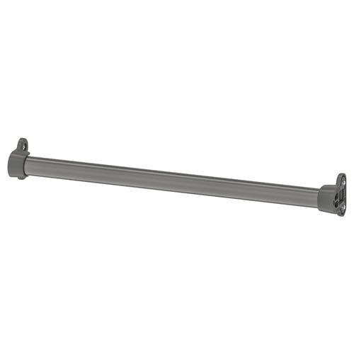 KOMPLEMENT silver clothes rail, modern & sturdy, wall-mounted design, ideal for hanging garments, easy to instal.