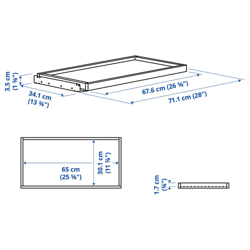 Illustration with measurements for the product: KOMPLEMENT.