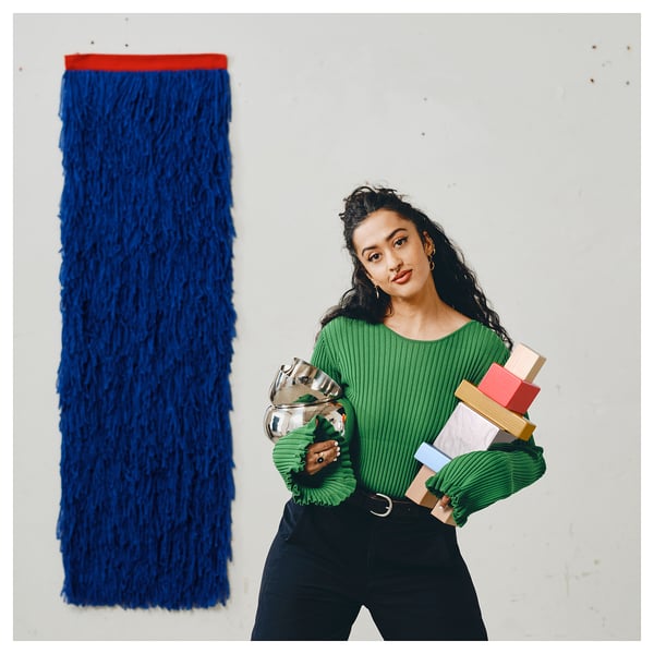 KONSTRUNDA Hanging tapestry, blue, 50x160 cm