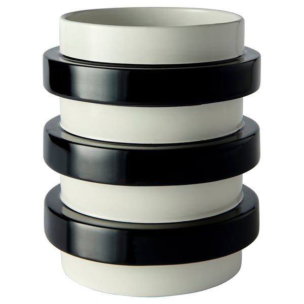 KONSTRUNDA vase, black & white, ceramic, cylindrical, modern rustic design.