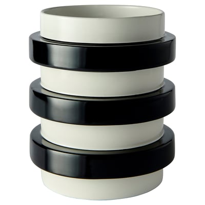 KONSTRUNDA vase, black & white, ceramic, cylindrical, modern rustic design.