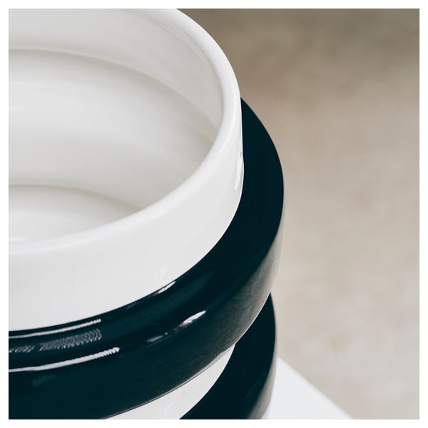 KONSTRUNDA Vase, white/black, 22 cm