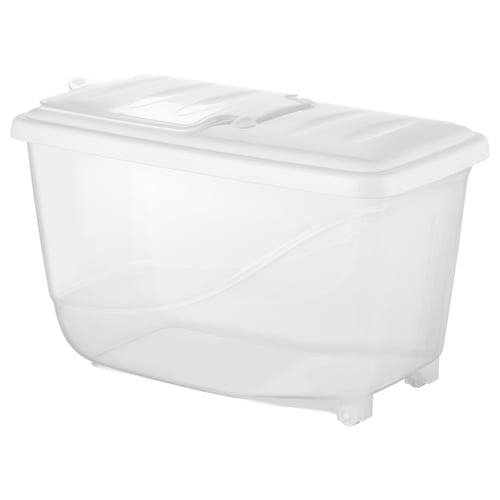 KRITISK dry food jar with lid, white, 16.0 l IKEA