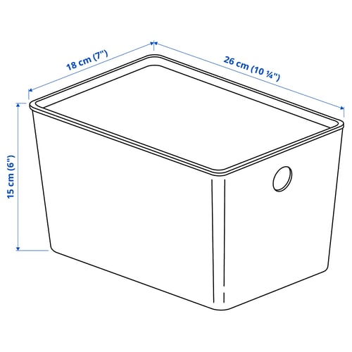 Illustration with measurements for the product: KUGGIS.