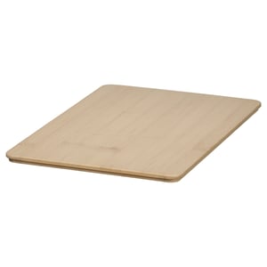 Flat light brown bamboo lid for box, natural, square.
