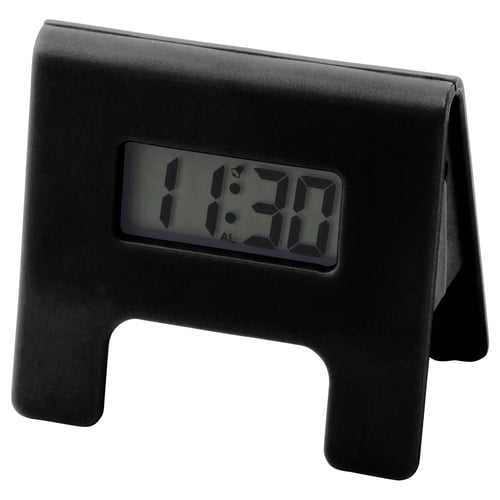 KUPONG Alarm clock, black, 7x6 cm