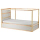 KURA Reversible bed, white/pine, 90x200 cm