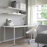 LAGKAPTEN / ADILS Desk, organic shapes/white black, 140x60 cm