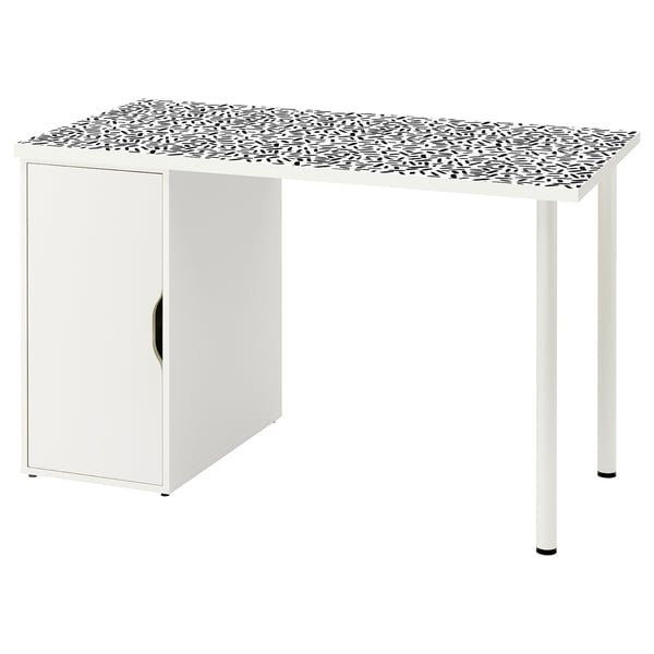 LAGKAPTEN / ALEX Desk, organic shapes/white black, 120x60 cm