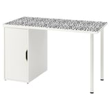 LAGKAPTEN / ALEX Desk, organic shapes/white black, 120x60 cm