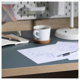 LAGKAPTEN Table top, grey-turquoise, 140x60 cm