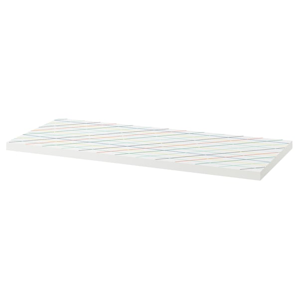 LAGKAPTEN Table top, grid/multicolour, 120x60 cm
