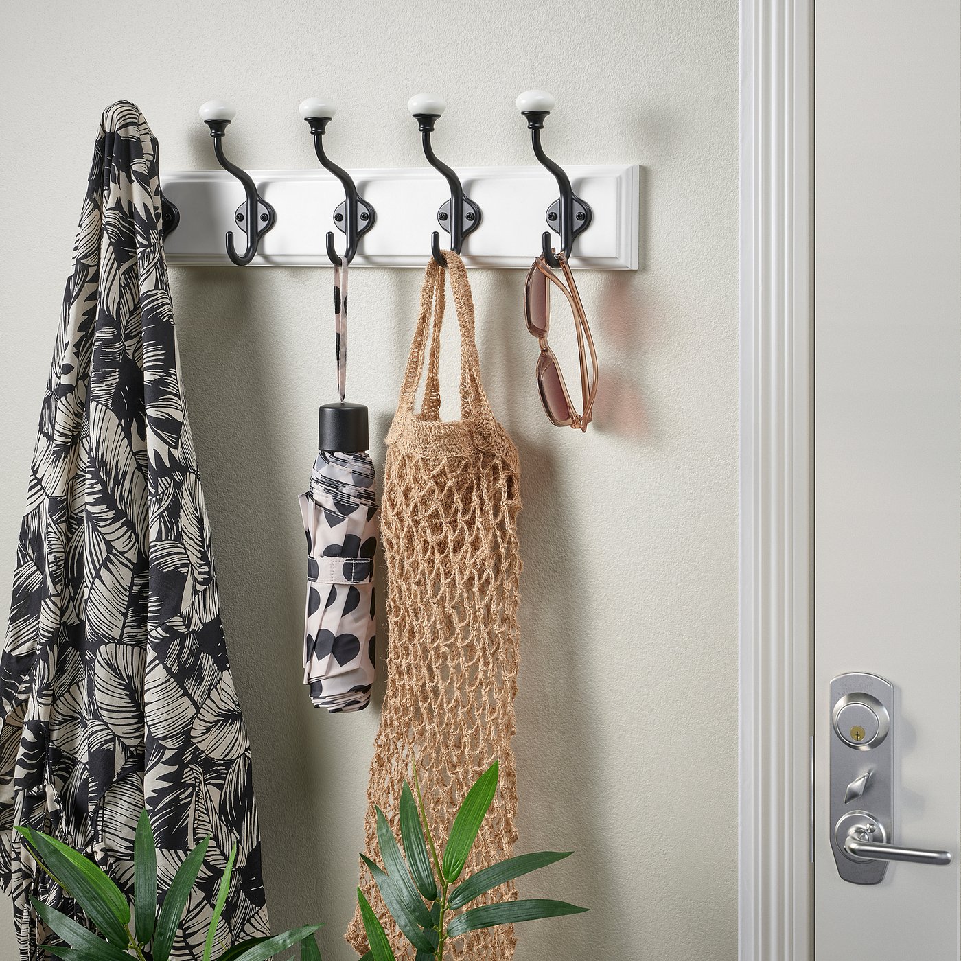 LANDKRABBA rack with 5 hooks, white, 50 cm - IKEA