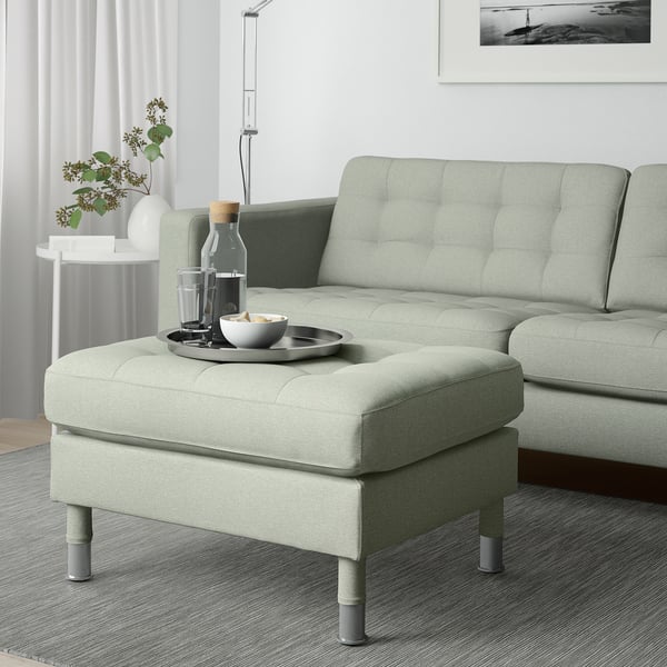 LANDSKRONA Footstool, Gunnared light green/metal
