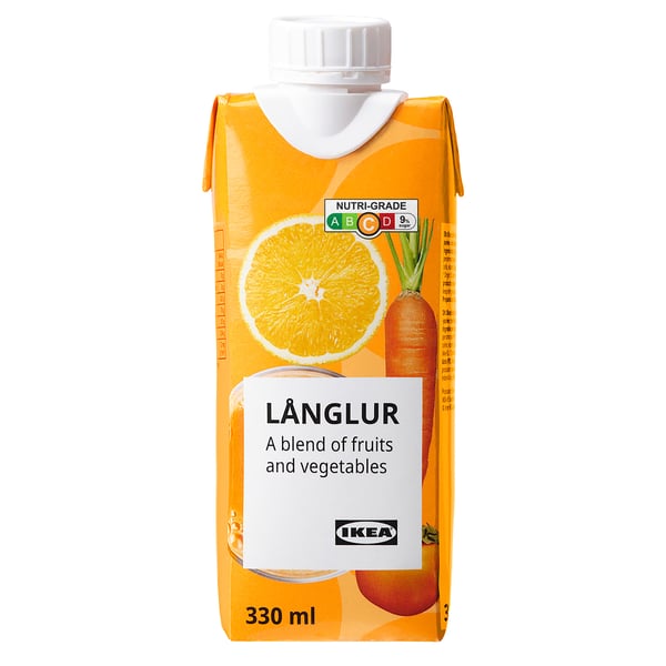 LÅNGLUR Fruit- and vegetable smoothie, orange carrot/persimmon added vitamin C, 330 ml