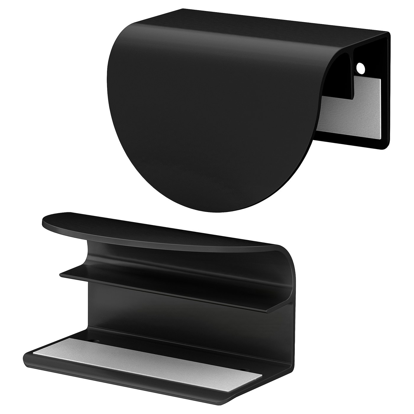 LATMASK Clip-on handle, black, 60 mm 2 pieces