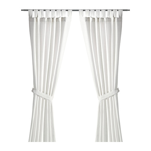 LENDA Curtains with tiebacks, 1 pair IKEA