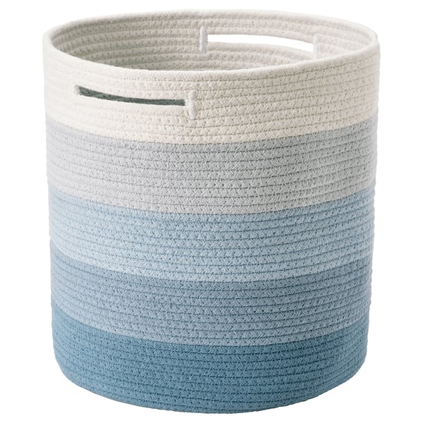 LILLÅKRE Basket, braided/blue multicolour, 30x30 cm