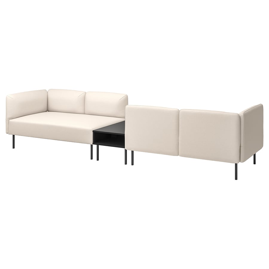 LILLEHEM 4seat modular sofa with side table Vissle beige/metal IKEA