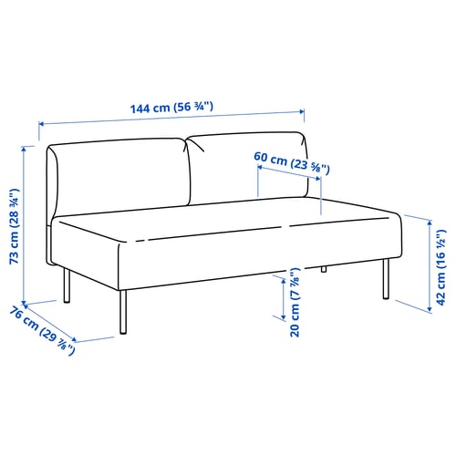 Illustration with measurements for the product: LILLEHEM.