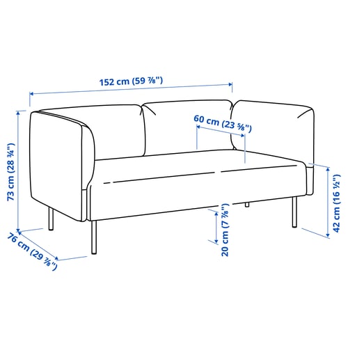 Illustration with measurements for the product: LILLEHEM.