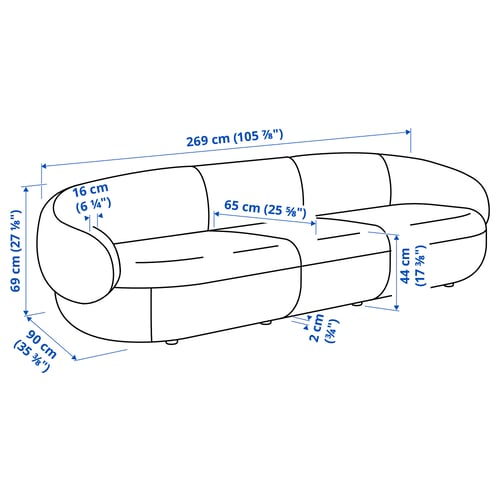 Illustration with measurements for the product: LILLESÄTER.