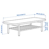 LISTERBY Coffee table, dark brown beech veneer, 140x60 cm