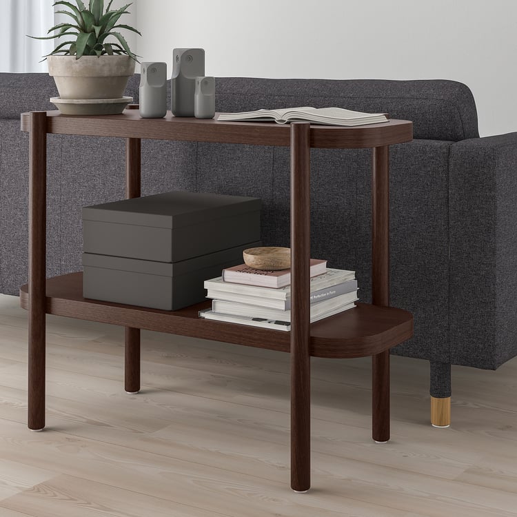 LISTERBY Console table, dark brown stained oak veneer, 92x38x71 cm IKEA
