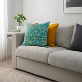 LJUV Cushion cover, turquoise/printed, 50x50 cm
